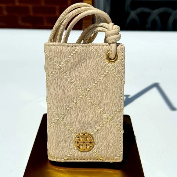 Leather Lanyard Tory Burch Id Holder Keychain Robinson Lanyard